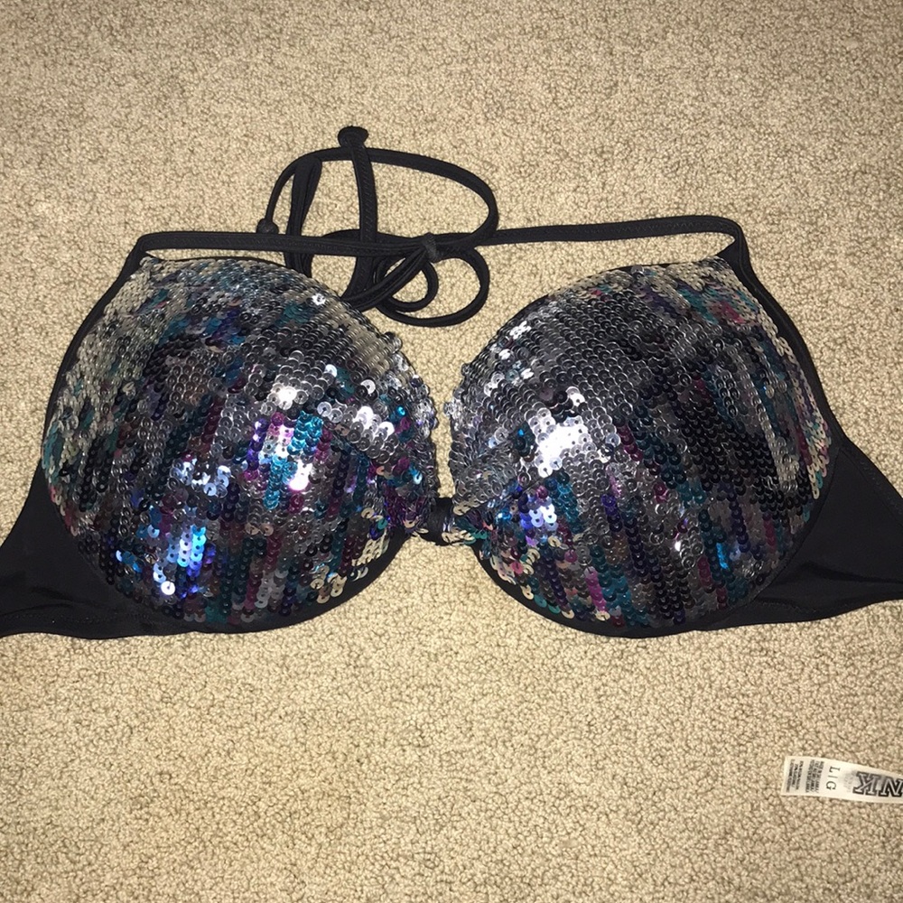 PINK Sequin Bikini Top  (OBO)